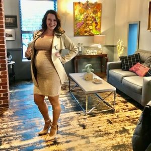Sparkly champagne colored maternity dress